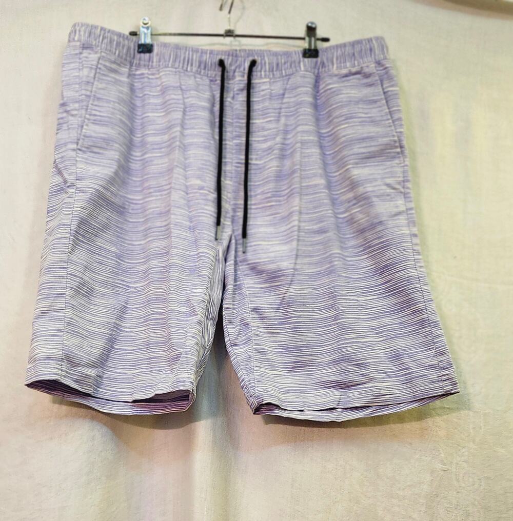 Mens The Rails Sz 36 Drawstring Long Boardshorts Blue and White